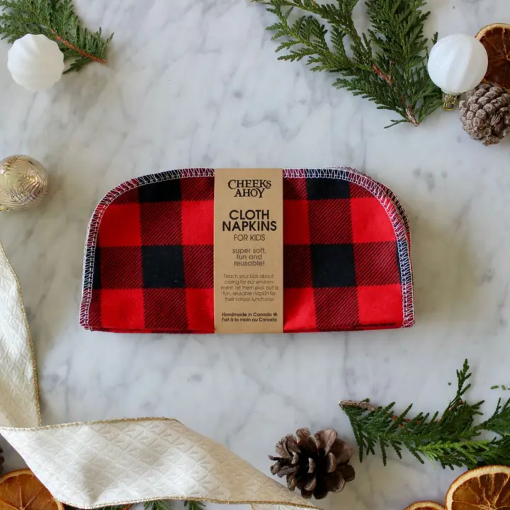 Reusable Cloth Napkins - Red & Black Check