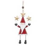 Metal Santa Ornament with Star Banner