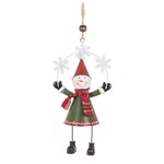 Metal Snowman Ornament with Snowflake Banner