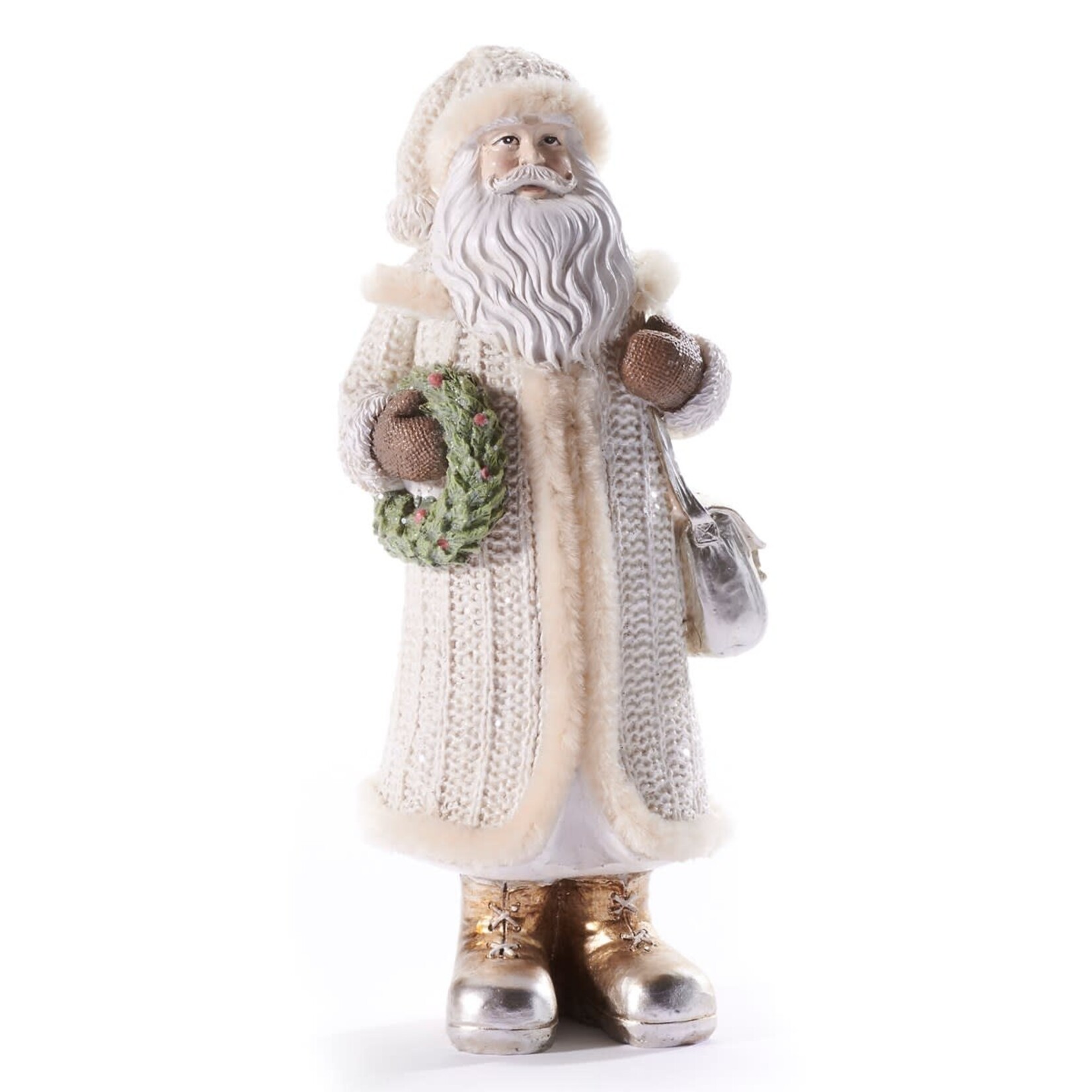 White Santa with Wreath