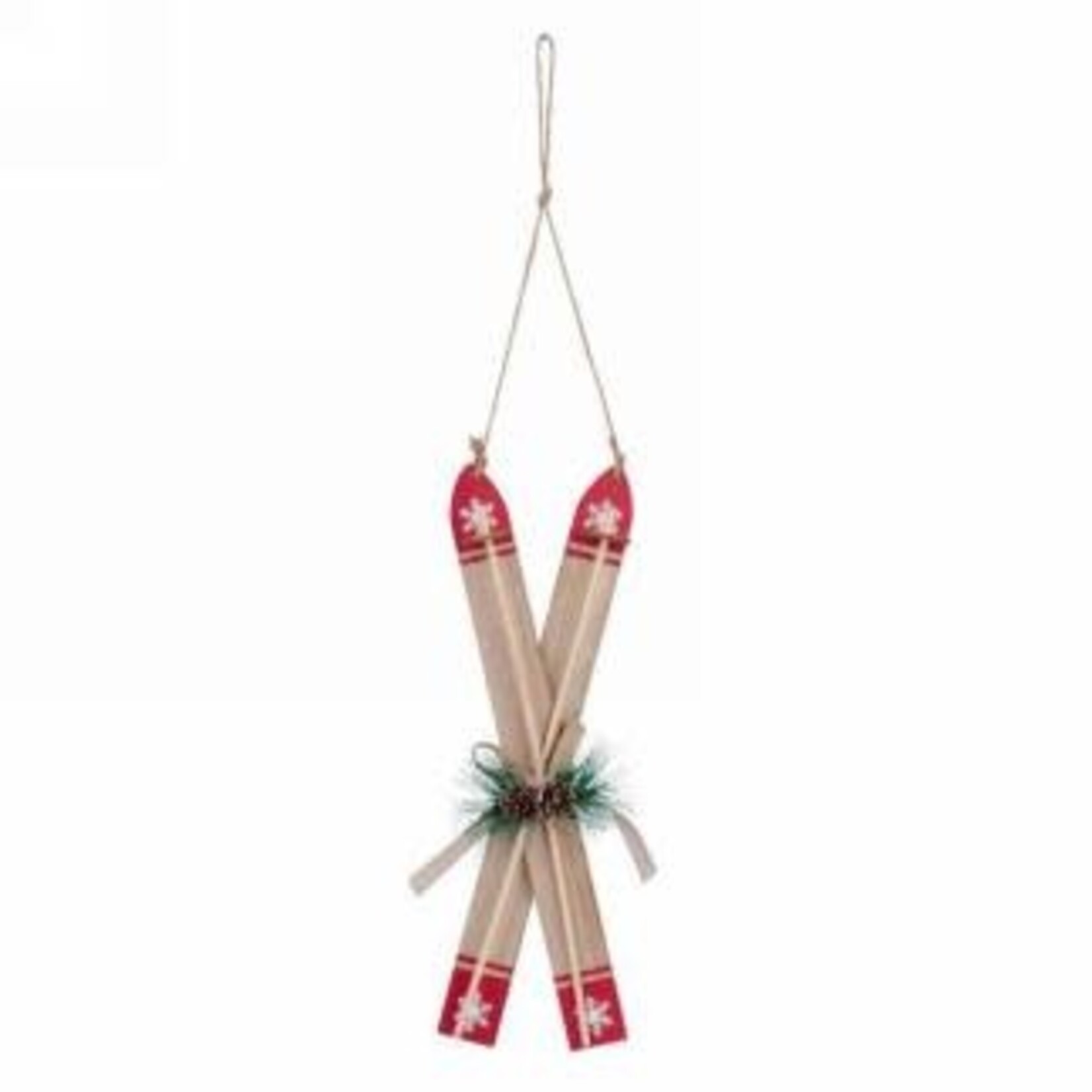 Red & Natural Hanging Skis