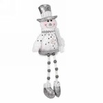 White & Silver Beaded Sitting Snowman