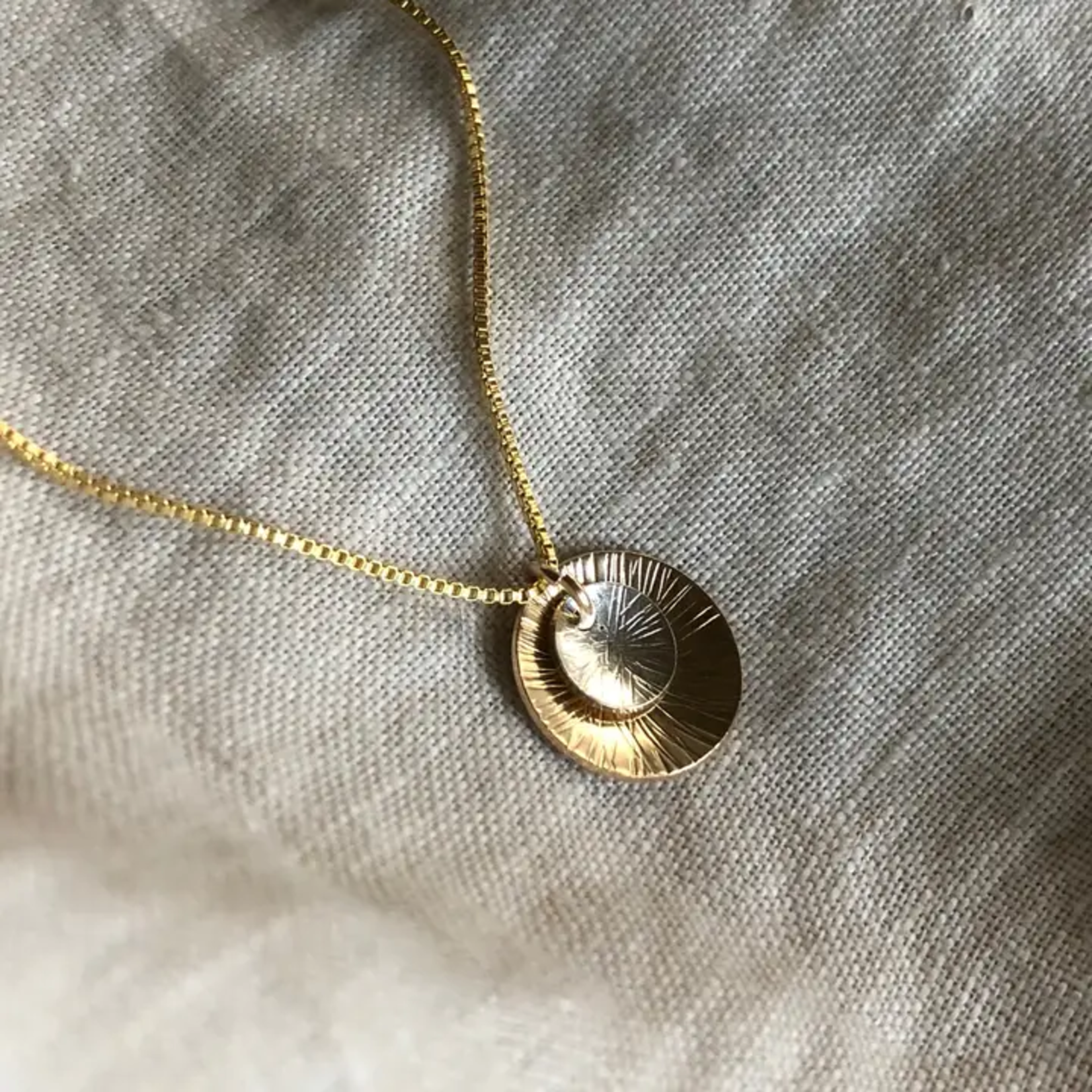 Gold & Sterling Silver Sol Necklace