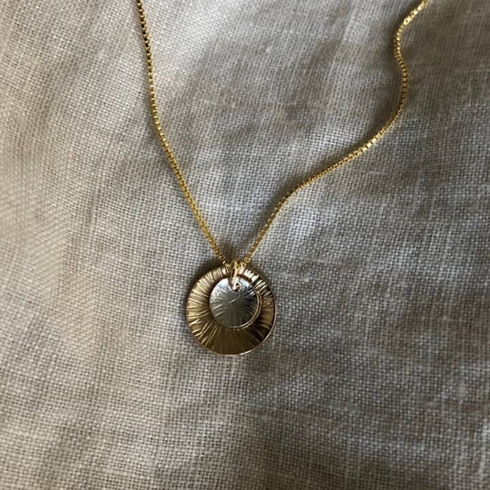 Gold & Sterling Silver Sol Necklace