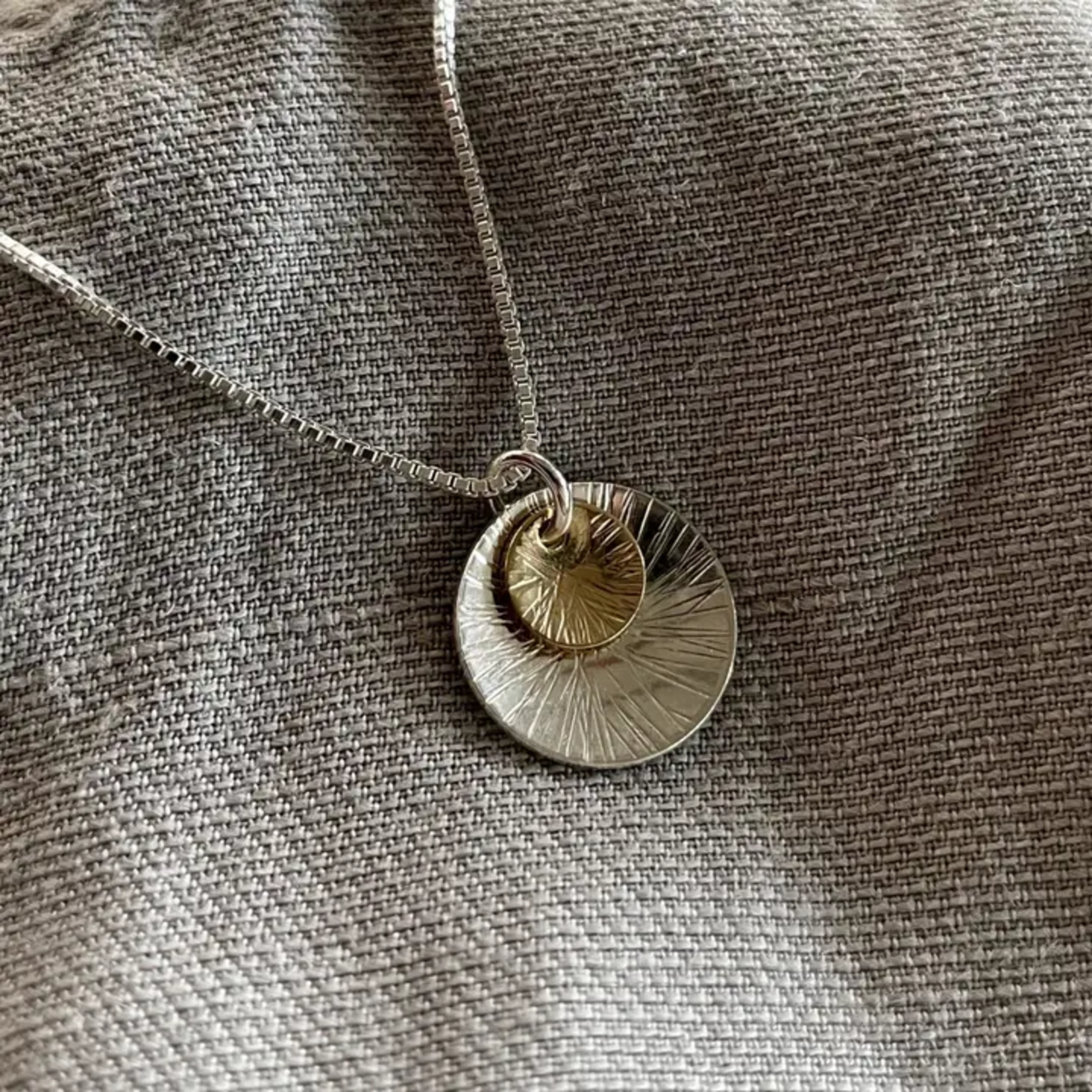 Sterling Silver & Gold Sol Necklace