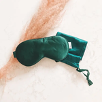 Deep Teal Silk Sleep Mask - 100% Organic