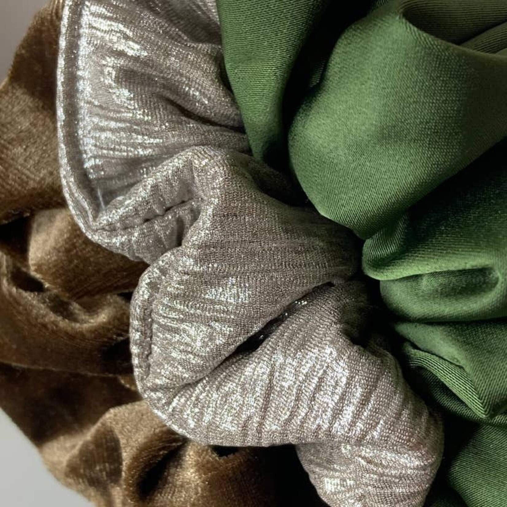 Hair Scrunchie Trio - Festive Green Collection