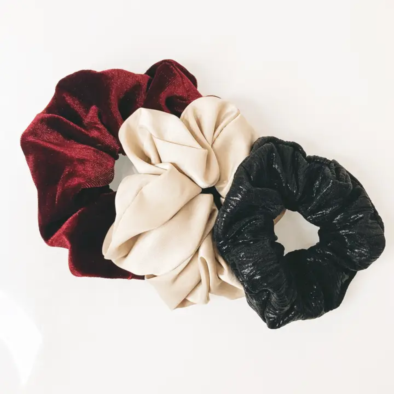 Hair Scrunchie Trio - Festive Red Collection