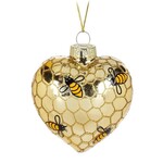 Glass Bee Heart Ornament