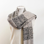 Double Sided Grey Abstract Winter Scarf