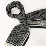 Black & White Geometric Winter Scarf
