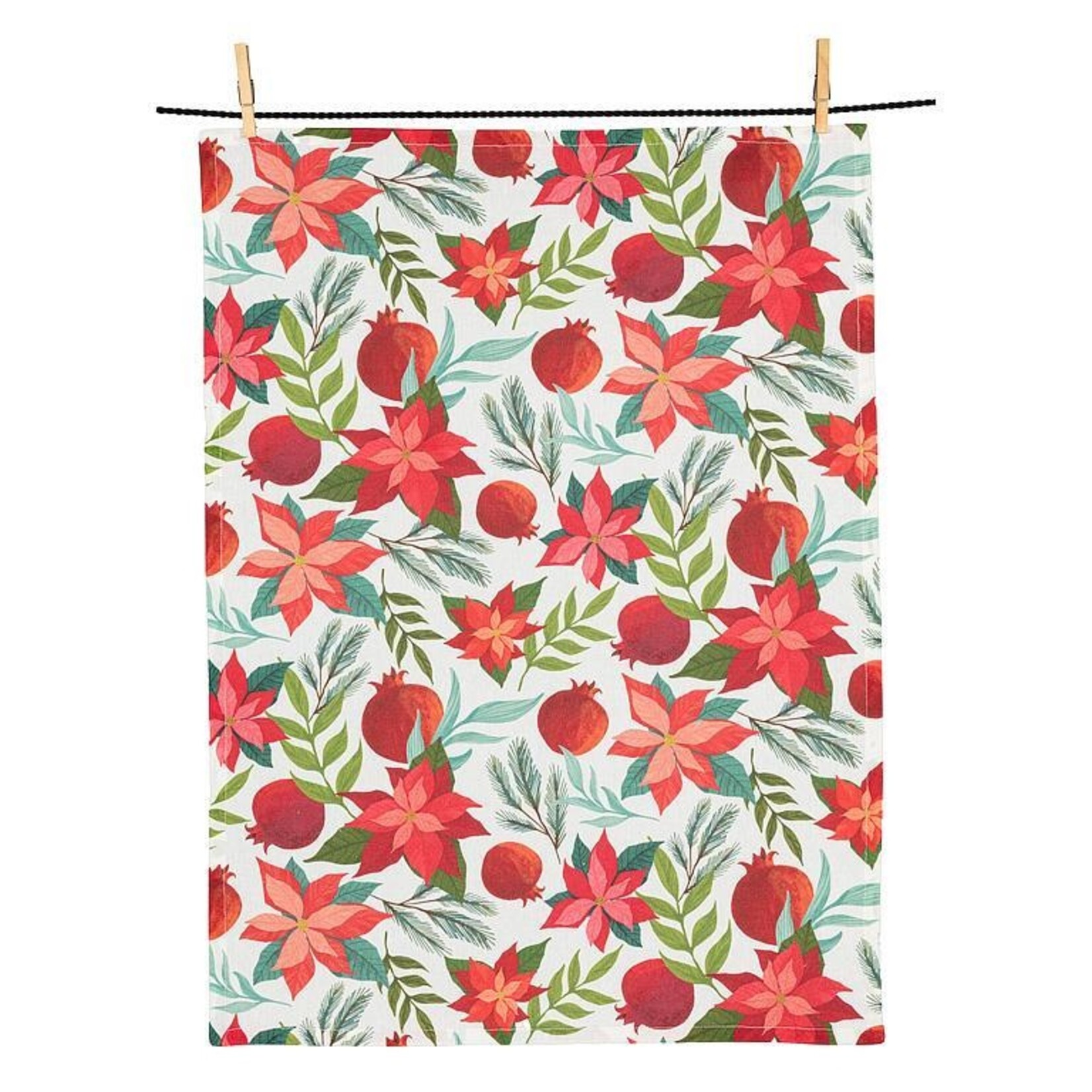 Poinsettias & Pomegranates Kitchen Towel