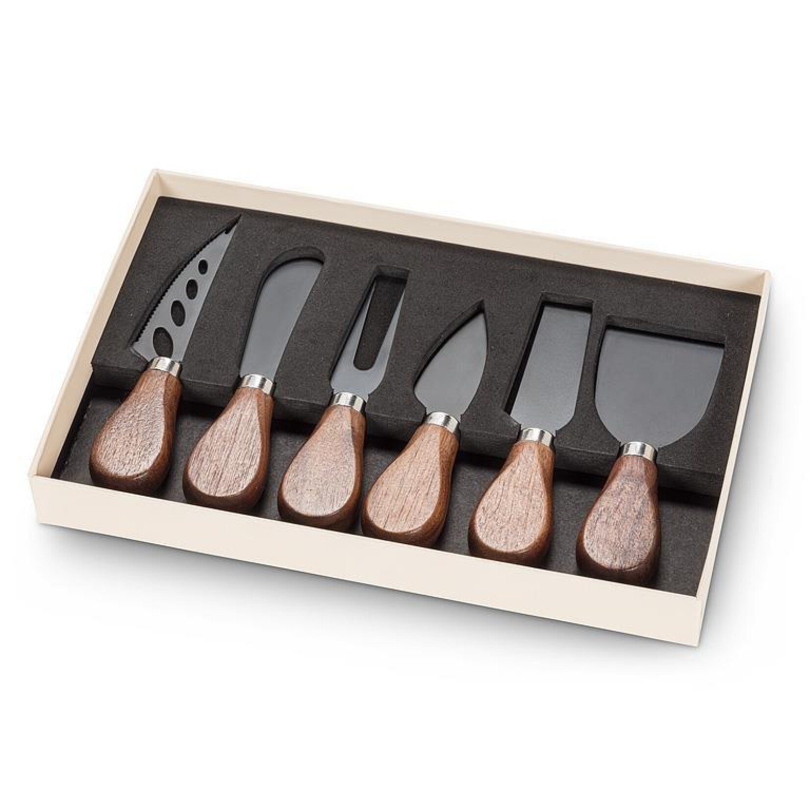Walnut Handled Cheese Knives - Set of 6