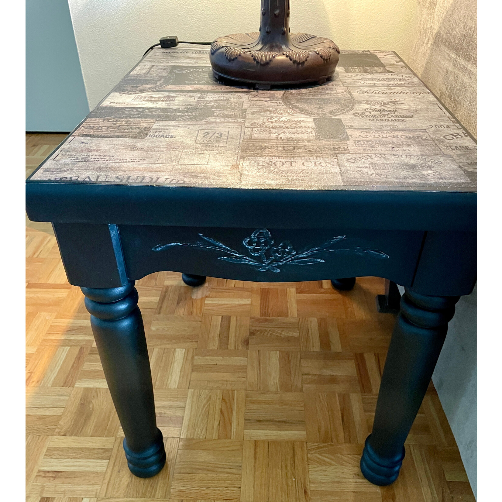 Refinished Black Side Table
