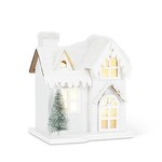 Snowy LED House w Single Tree
