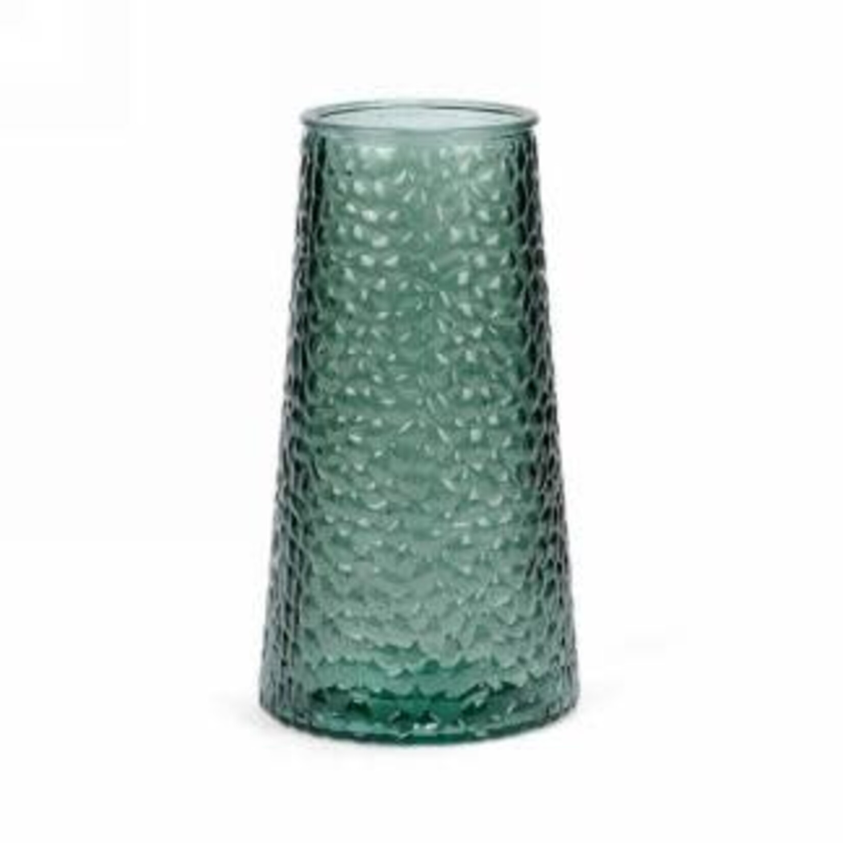 Emerald Green Textured Glass Vase