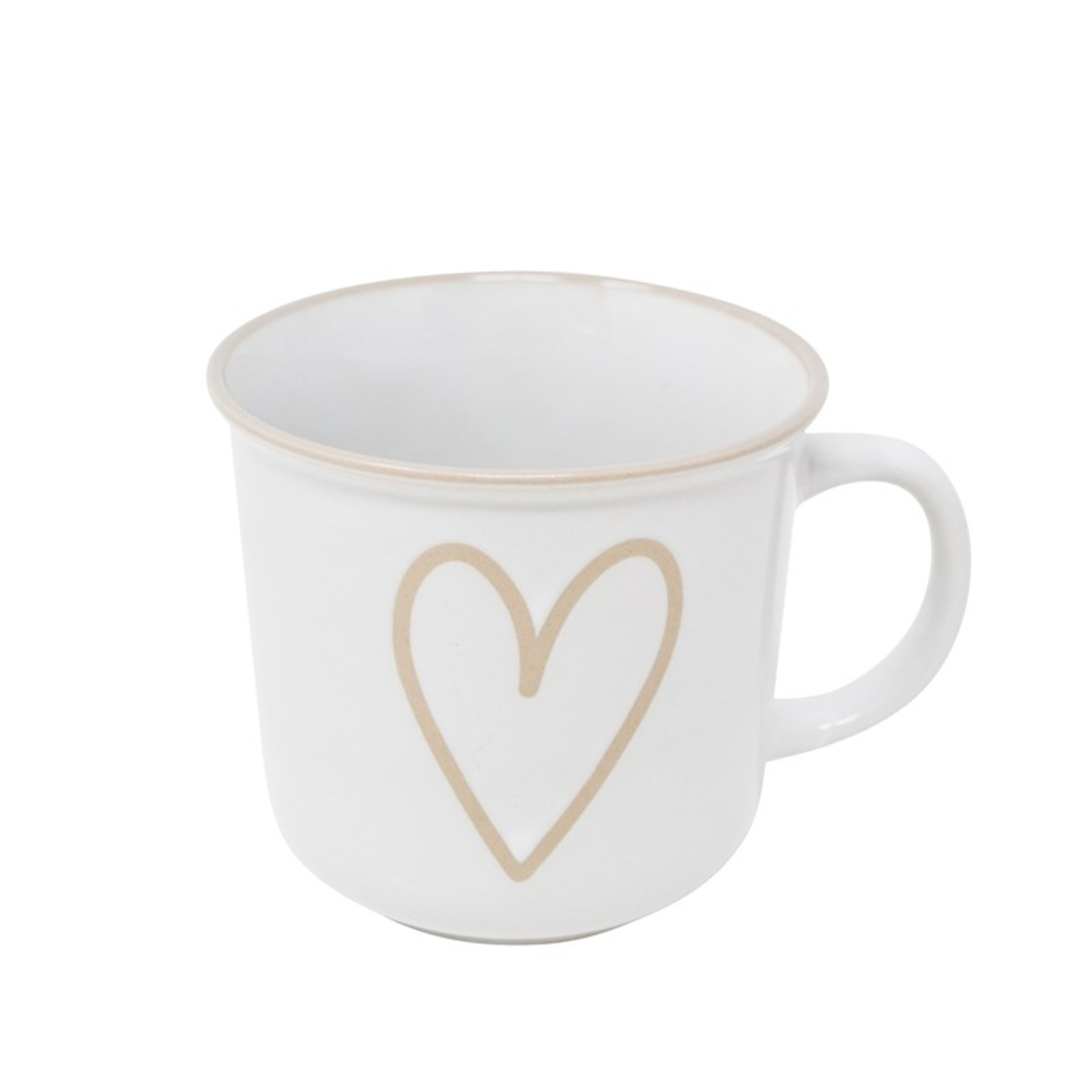 White & Natural Mug - Heart