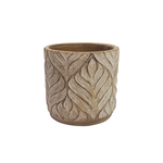 Earth-Toned Planter w Leaf Pattern