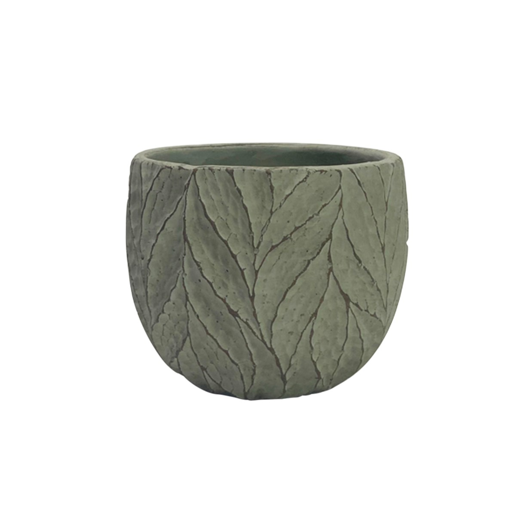 Green Planter w Vine Pattern