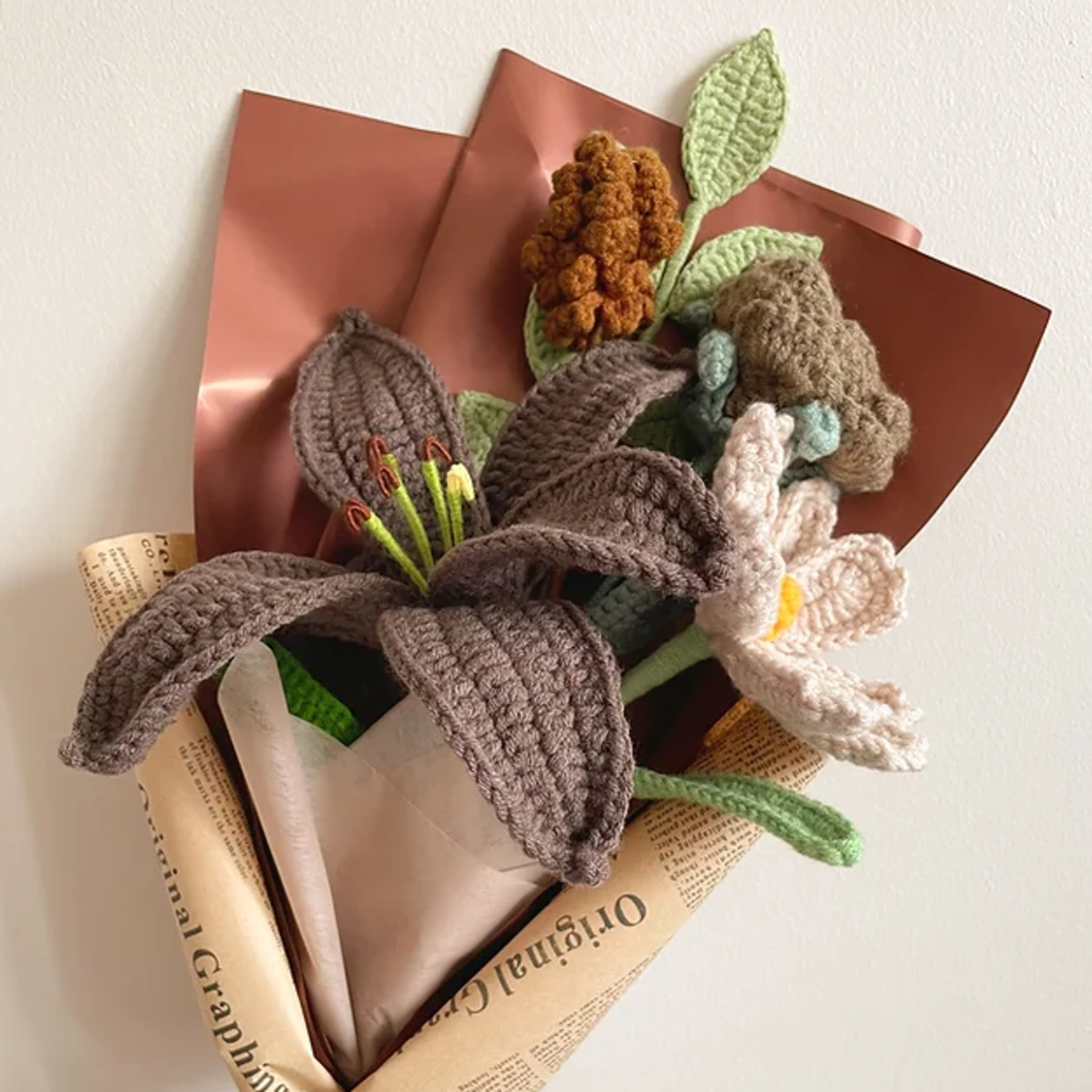 Autumn Hedgerow Crochet Flower Bouquet