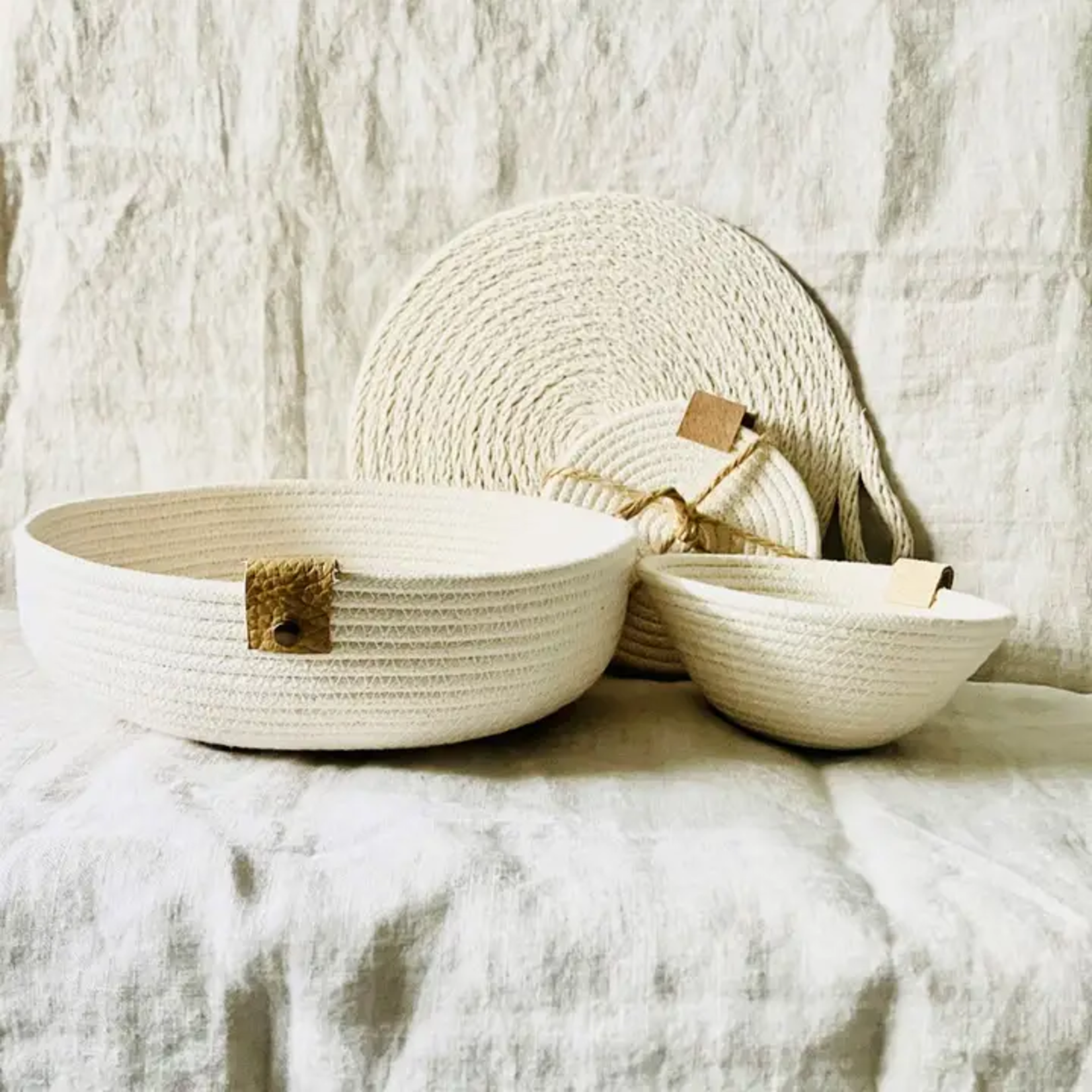 Warm White Rope Bowl Gift Set