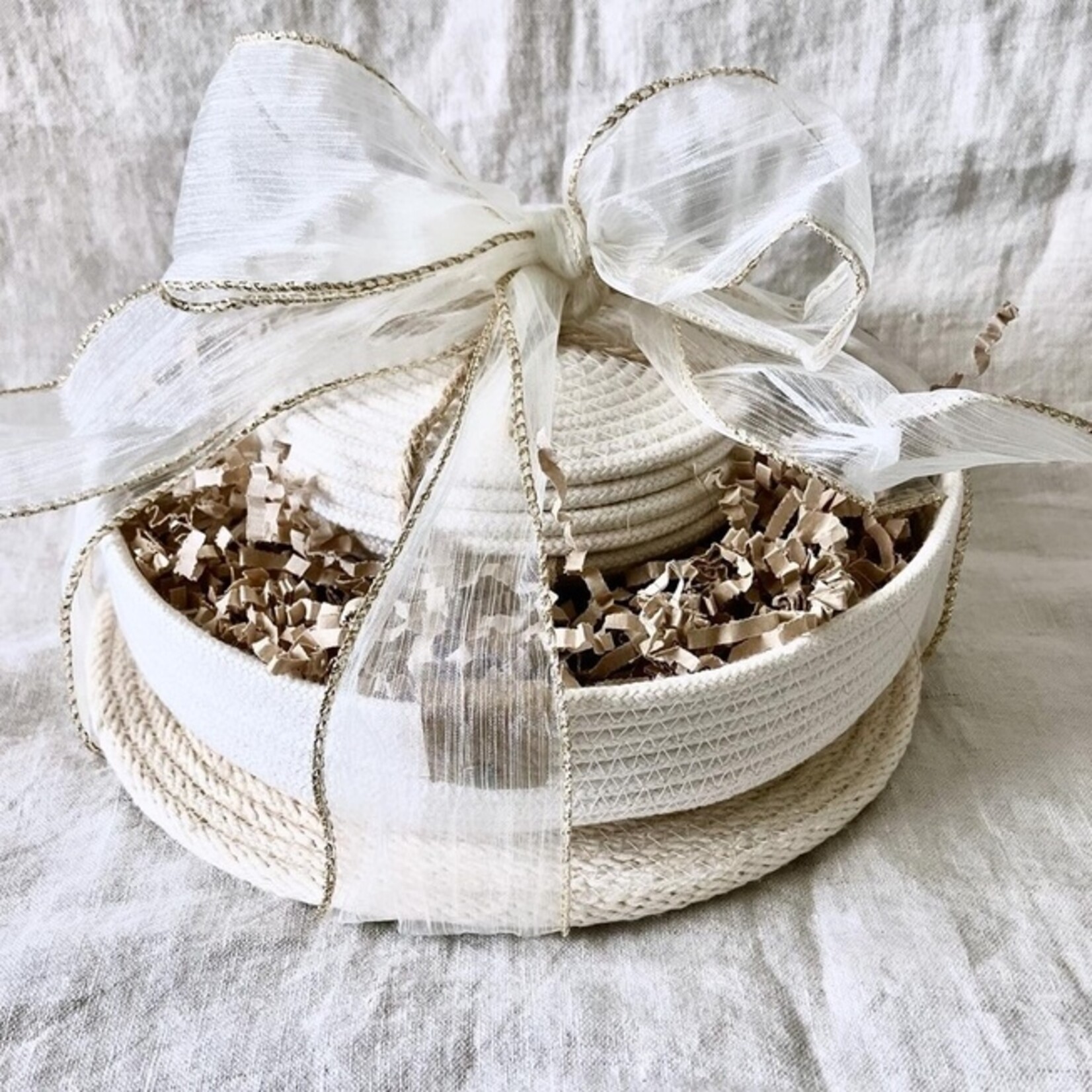 Warm White Rope Bowl Gift Set