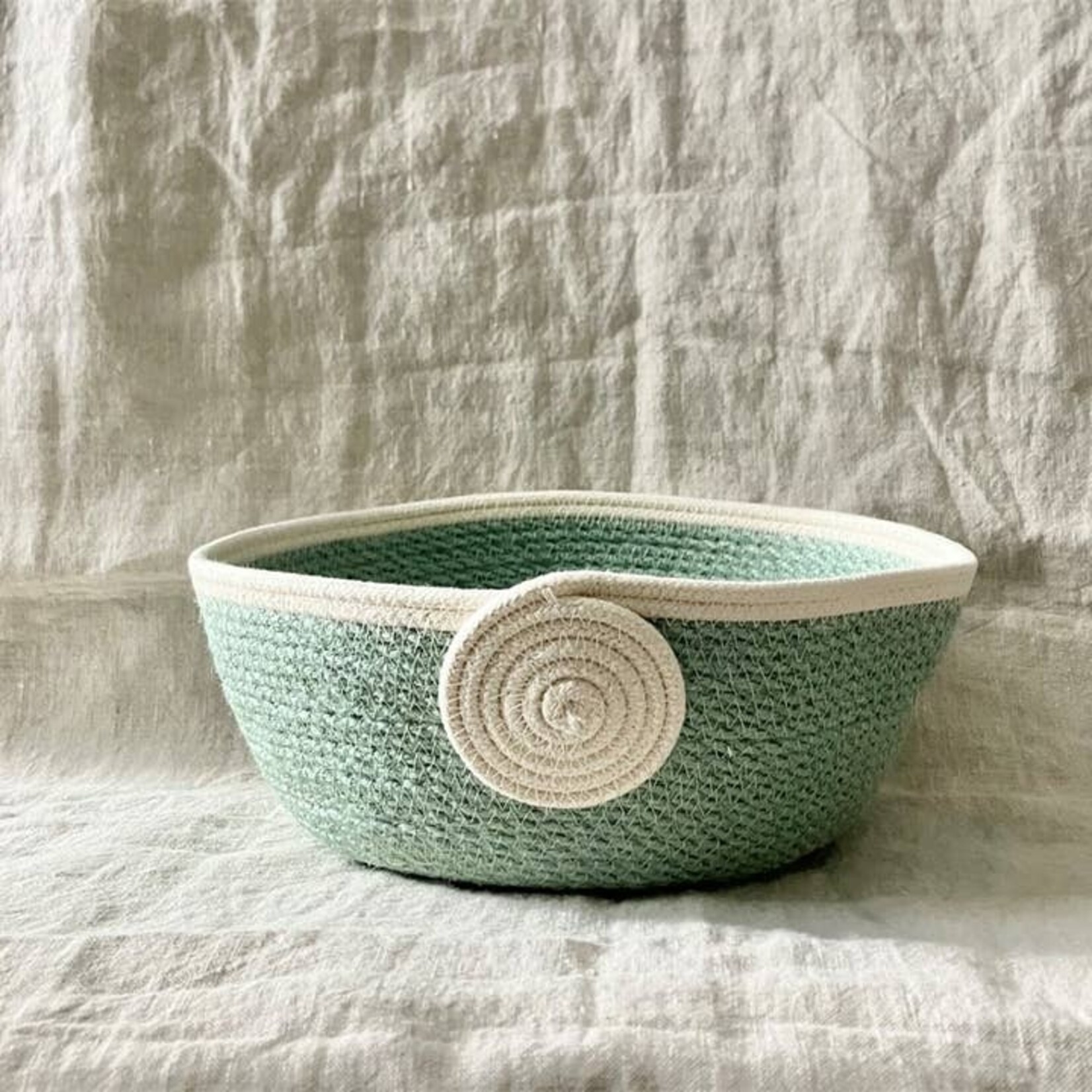 Seafoam Green Jute Rope Bowl