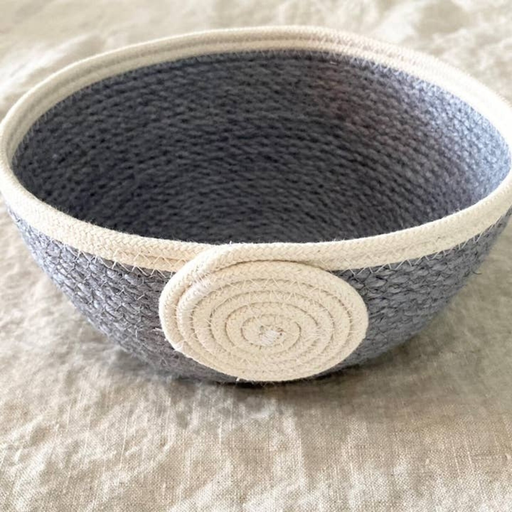 Dove Grey Jute Rope Bowl