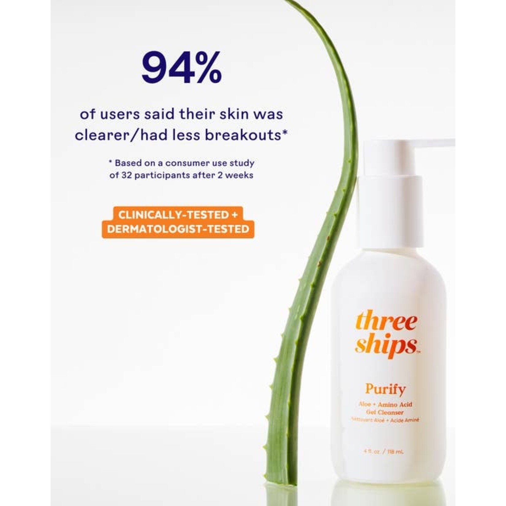 Three Ships Purify Aloe & Amino Gel Cleanser