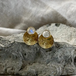 Gold Dion Earrings w Moonstone