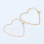 Gold Heart Hoop Earrings