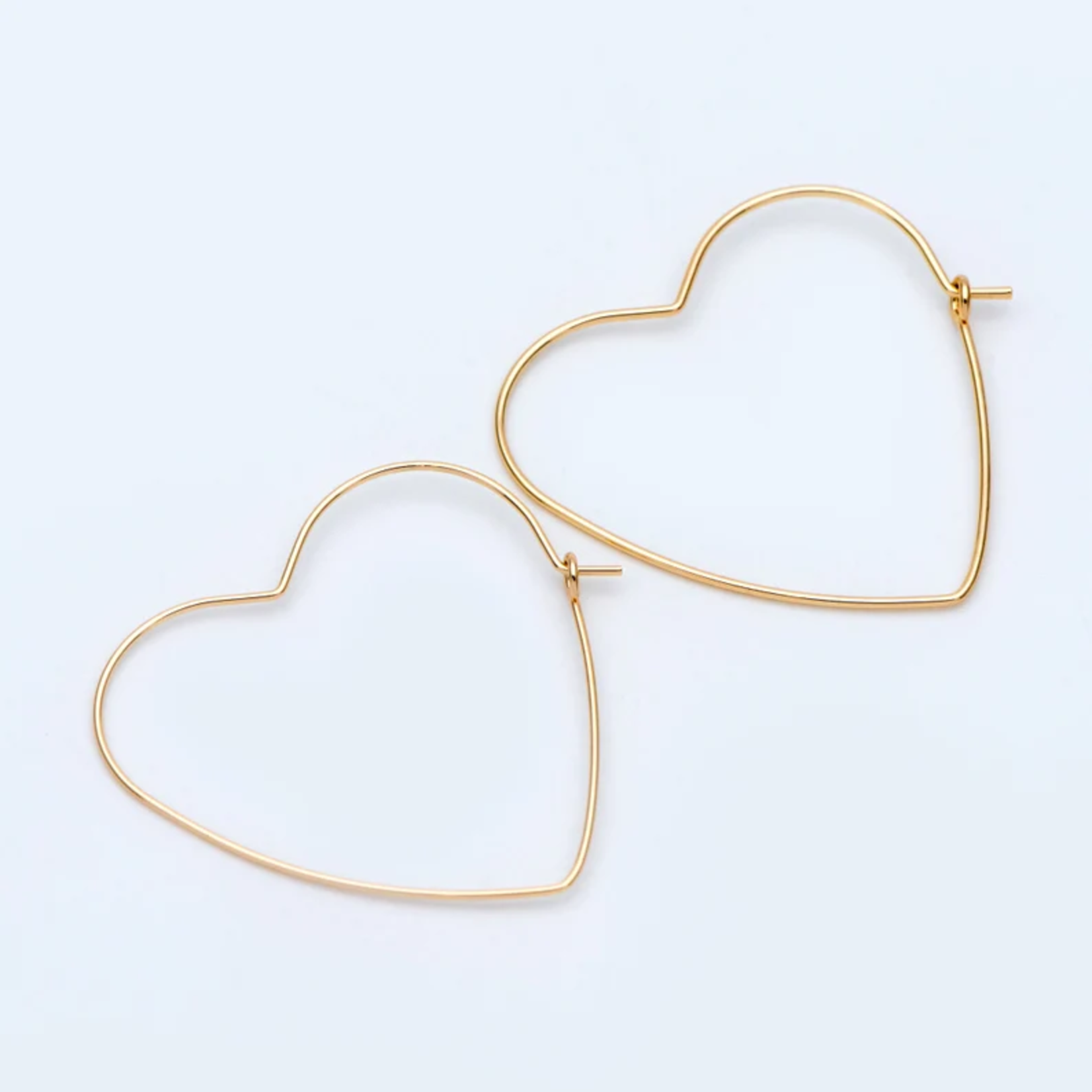 Gold Heart Hoop Earrings