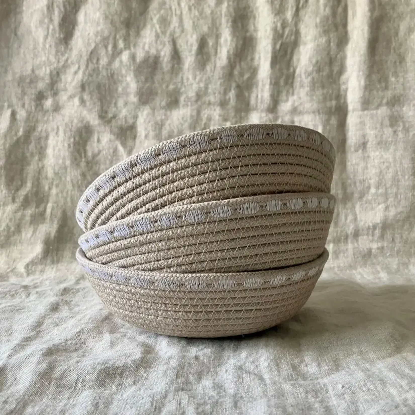 Linen Trinket Rope Bowl