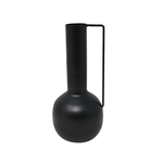 Black Metal Vase w Handle