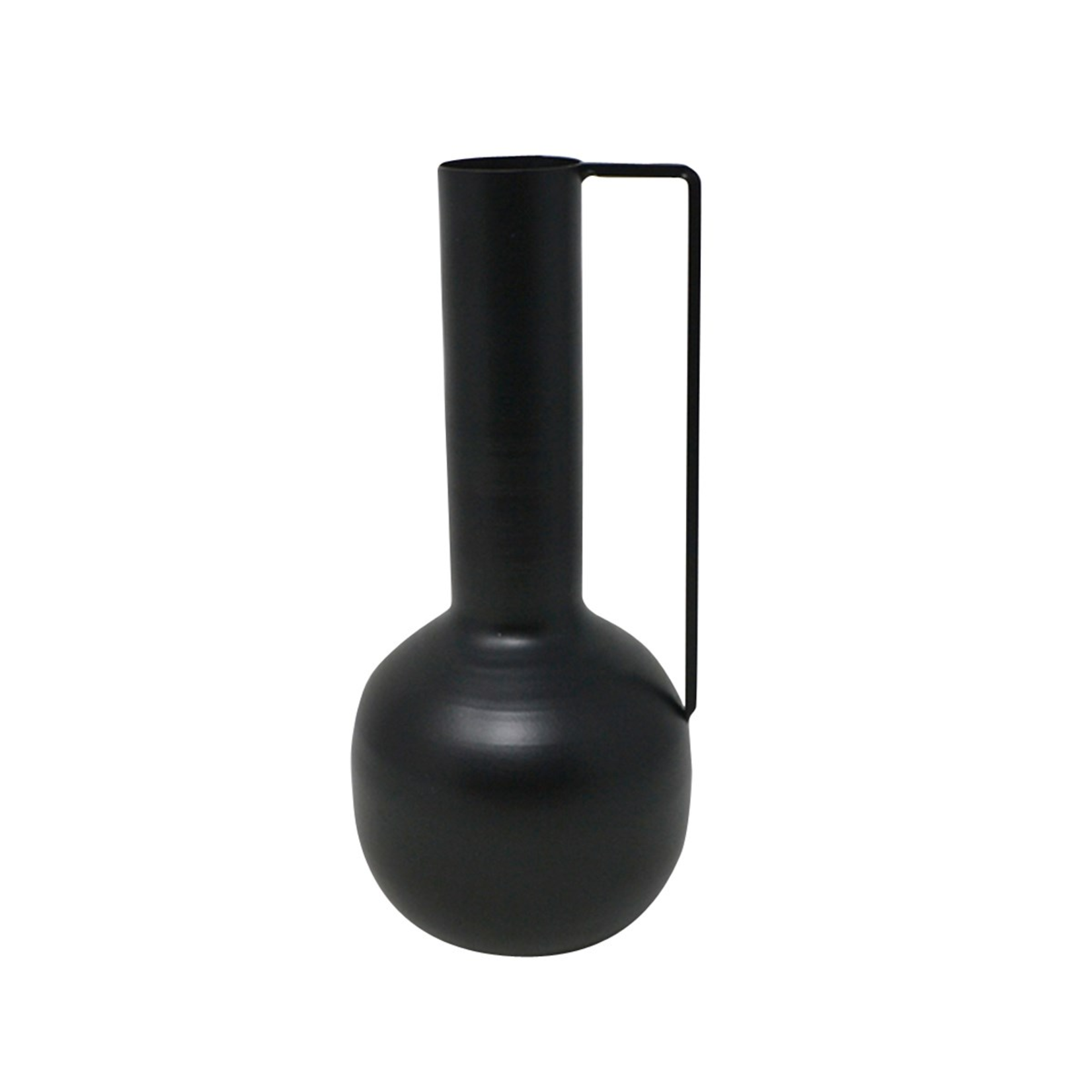 Black Metal Vase w Handle