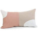 Dusty Pink, White & Natural Cushion - 12x22