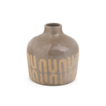 Ceramic Grey Bud Vase w Arch Designs