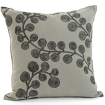 Sage & Black Botanical Print Cushion - 17x17