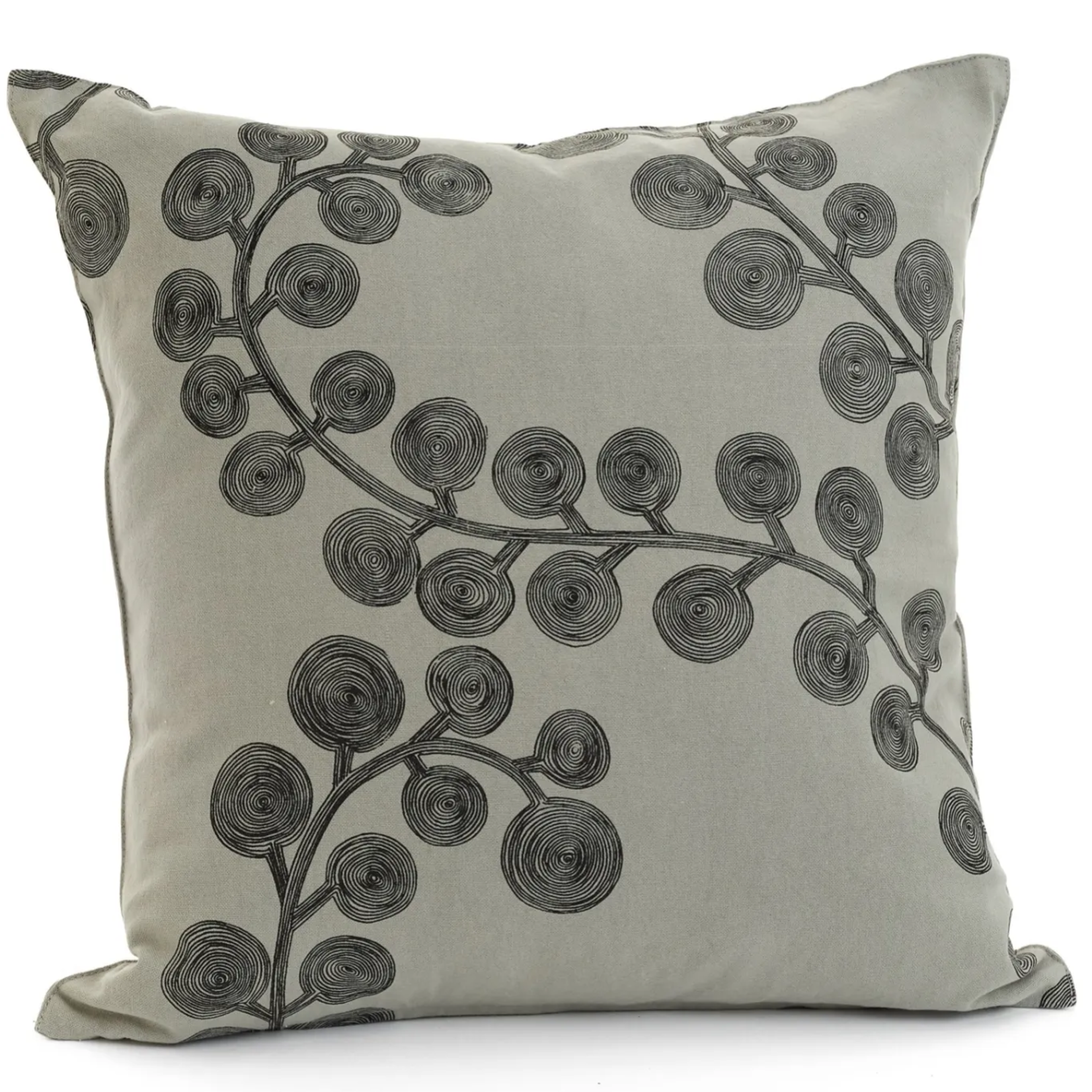 Sage & Black Botanical Print Cushion - 17x17