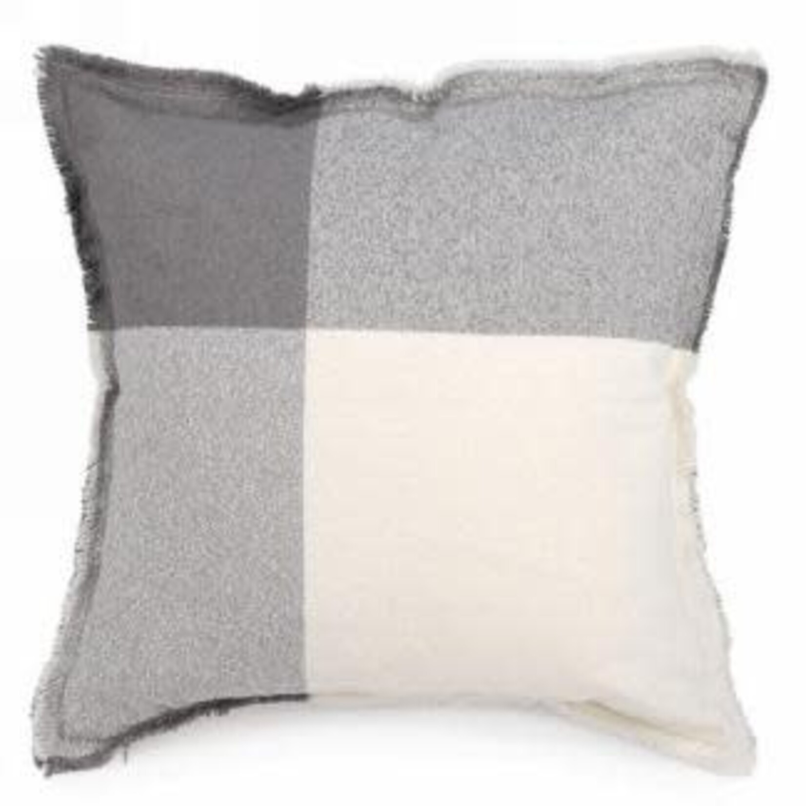 Grey & White Patchwork Cushion - 19x19