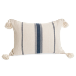 Navy & Natural Striped Cushion - 14x20