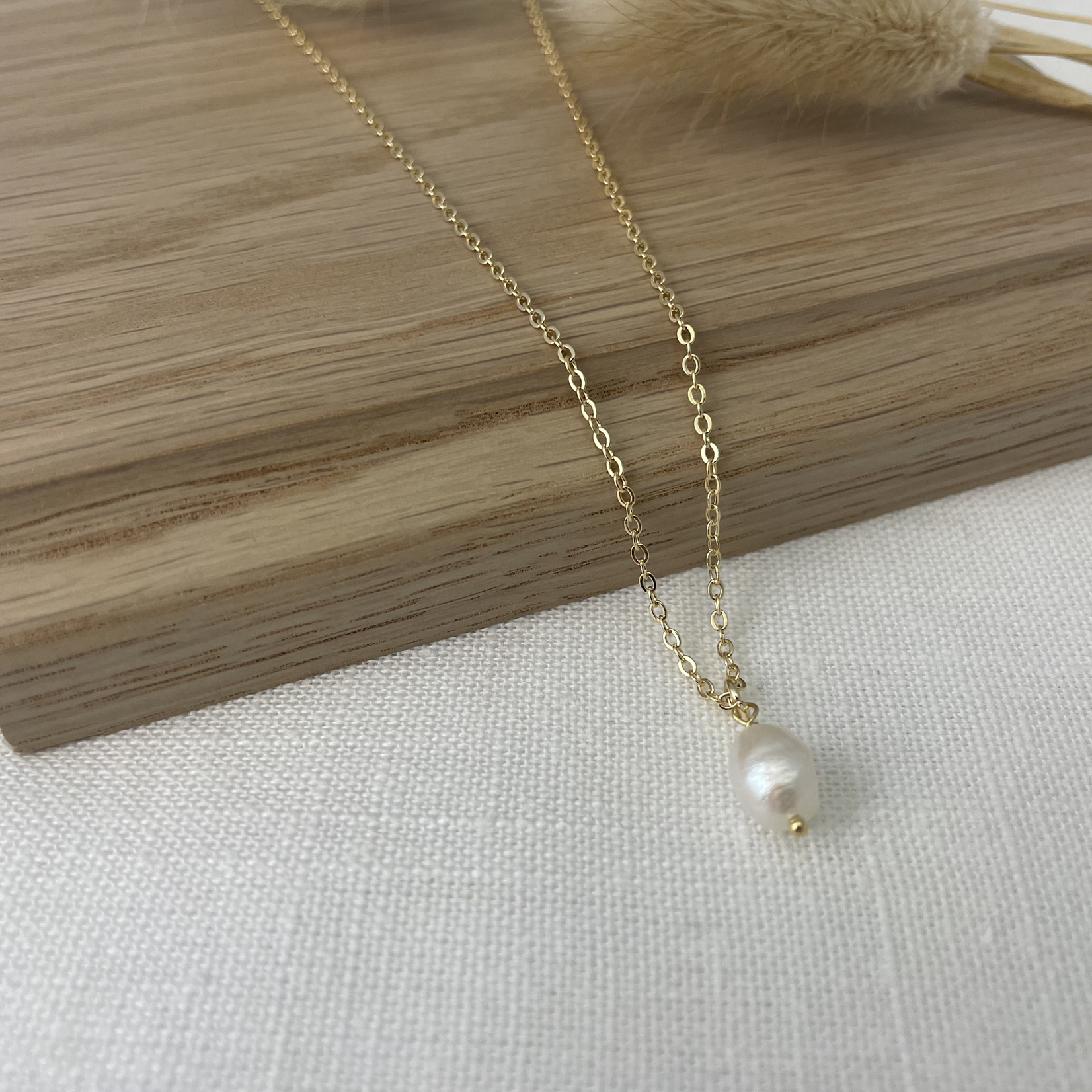 Gold Freshwater Pearl Necklace