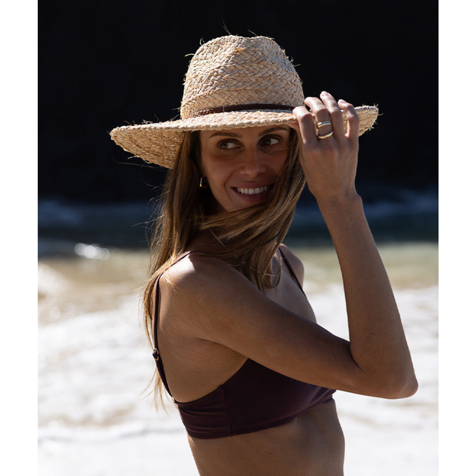 Wide Brim Natural Straw Hat - Sawtell