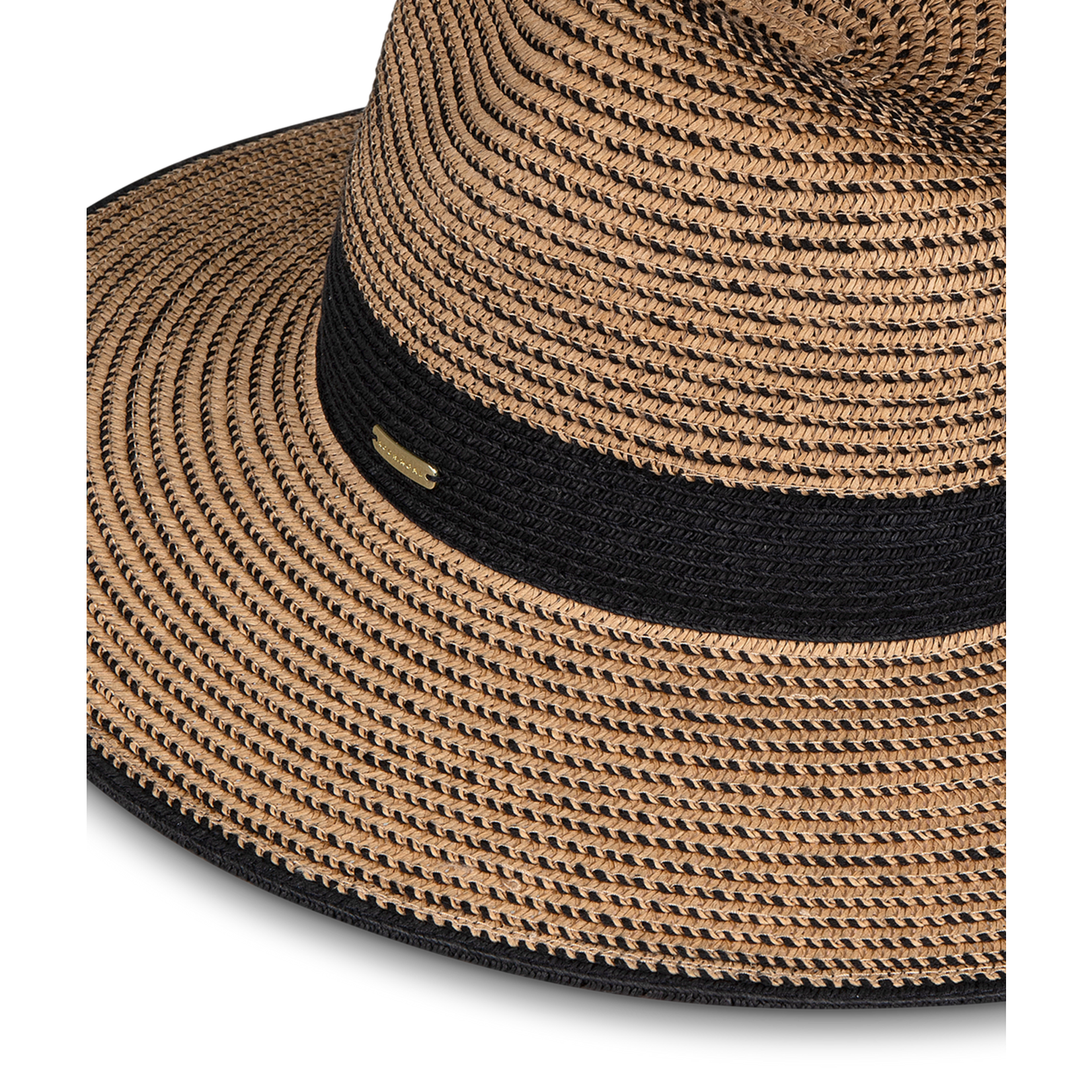 Black Contrast Wide Brim Hat - Morgan
