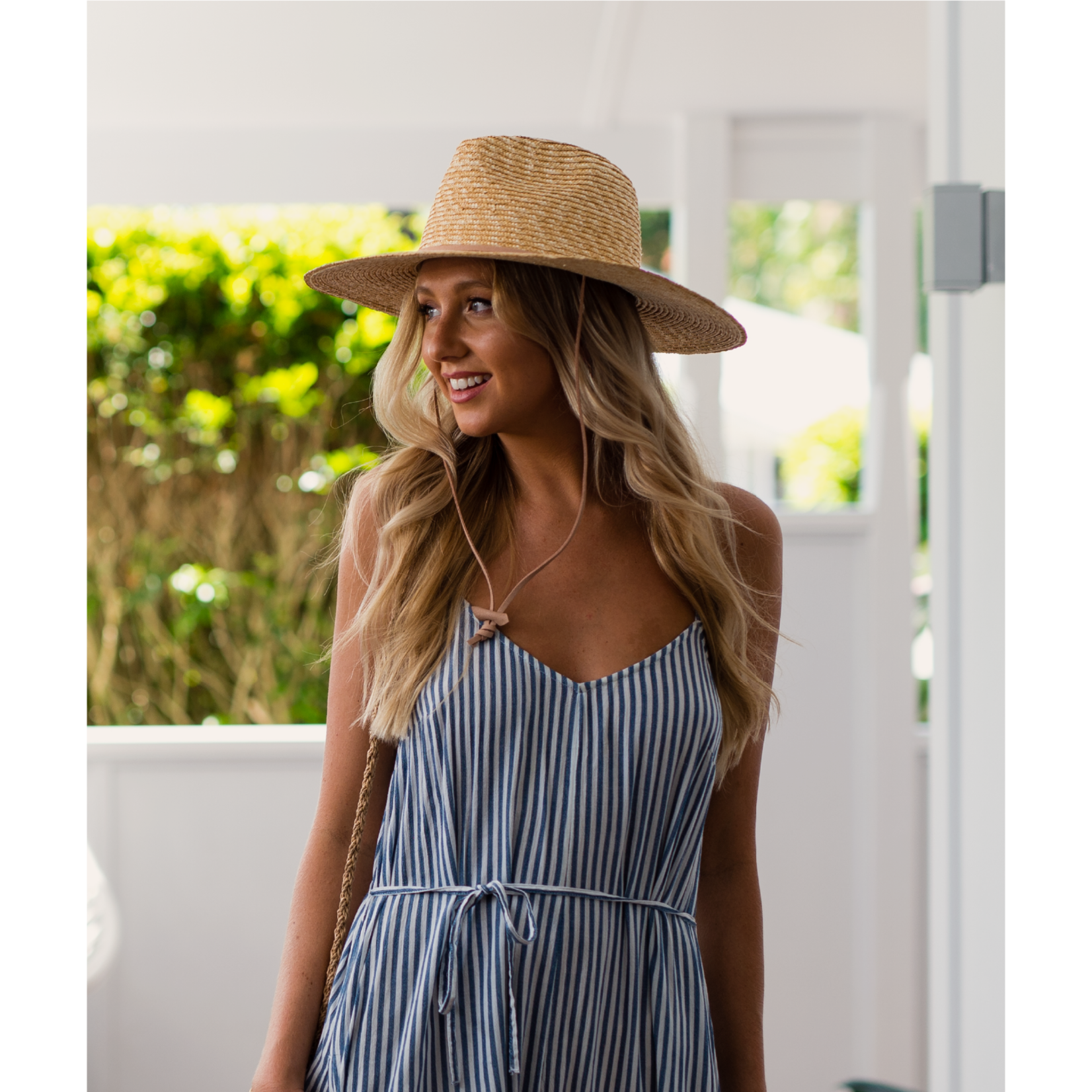 Wide Brim Natural Straw Hat - Georgia