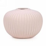 Short Light Pink Ridged Vase