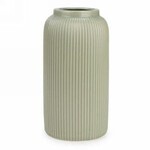 Tall Sage Green Ridged Ceramic Vase