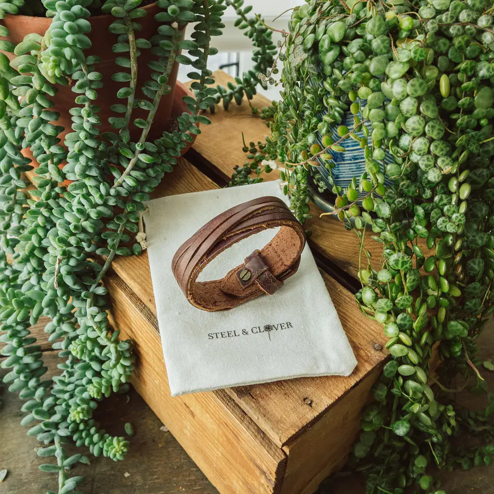 Brown Leather Cuff Bracelet