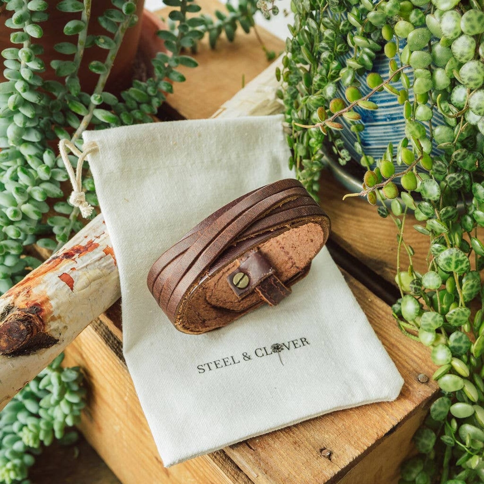 Brown Leather Cuff Bracelet