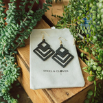 Geometric Black Wood Earrings